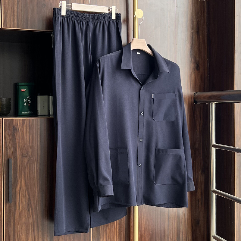Men's Summer Lightweight Multi-Pocket Long-Sleeve Shirt Two-Piece Set for Middle-Aged and Elderly Dads, Plus Size Shirt Set Men's Summer Lightweight Multi-Pocket Long-Sleeve Shirt Two-Piece Set for Middle-Aged and Elderly Dads, Plus Size Shirt Set
