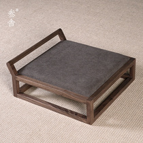 Three Shades Day Style Floating Window Mat Black Walnuts Solid Wood Tatami New Chinese Short Stool 20CM High Pabby Tea Room Cushion D4