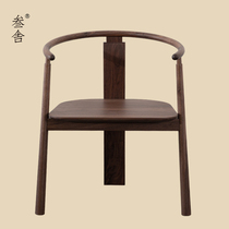 Triple Sheen Black Walnuts Solid Wood Light Lavish Chair Meditation New Chinese Tea Room Antique Armchair Master Casual Circle Chair D4