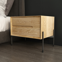 Triple Sheen Nordic Style Bed Head Cabinet White Oak Modern Minimalist Day Style Log Bedroom Extremely Simple Bedside Containing Cabinet D1