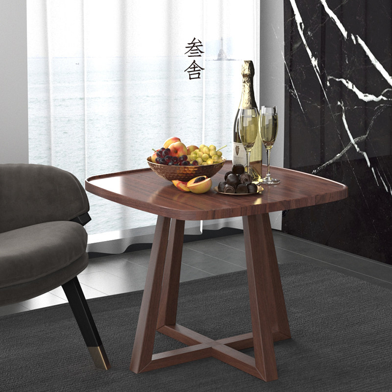 Exhibyour living room sofa edge a few Nordic modern minimalist modern black walnuts solid wood corner a few bedside small table coffee table