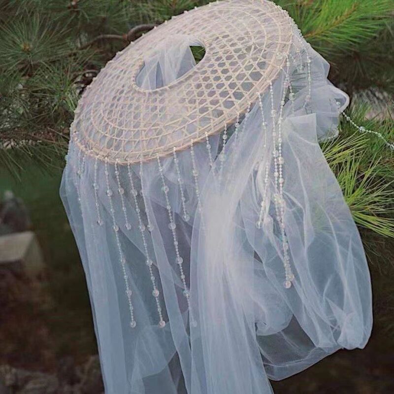 Ancient Costume Han Dynasty Heavy Industry Crystal Curtain Curtain Martial Arts Ancient Style Gauze Hat Photo Photography Photo Veil Hat Ancient Costume Han Dynasty Heavy Industry Crystal Curtain Curtain Martial Arts Ancient Style Gauze Hat Photo Photography Photo Veil Hat