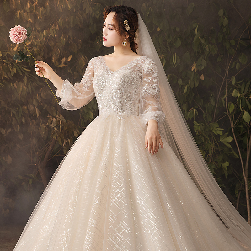 Large size wedding dress 2022 new brides trailing luxury chubby sister mm200 catty dream sensuo plus fattening