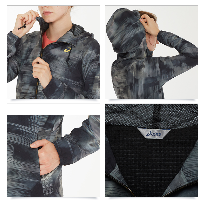Áo thể thao ASICS yasehi BACK WARM in áo khoác chống gió CFW108 - Áo khoác thể thao / áo khoác bo quan ao gio the thao