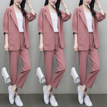 Suit suit womens 2021 summer new fashion foreign style business suit temperament goddess fan casual suit jacket
