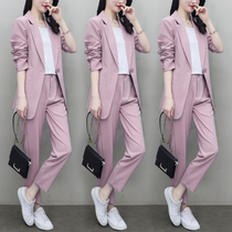 Suit jacket womens 2021 spring new Korean version of the foreign style fashion suit suit casual temperament womens two-piece suit