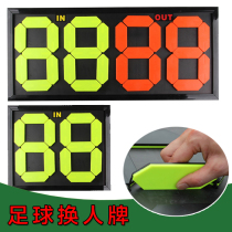 Football match replaced with four manually changed number of fluorescent display turn-over scooters to show the scoring card