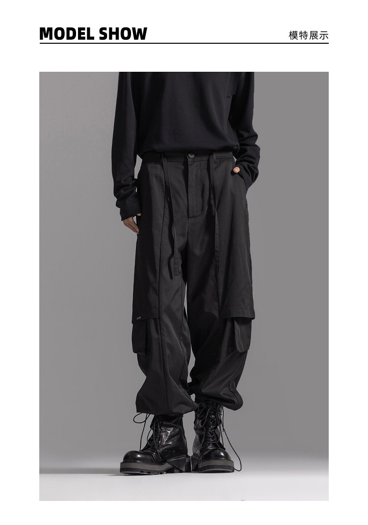 Description Picture 2 of itemCustomized oversized new fashionable design Japanese layered patchwork leggings for men and women loose casual pants S~6XL