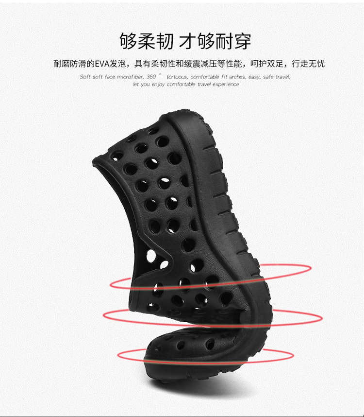 Giày sandal nam đế xuồng 2018 cho bé mùa hè mới thoáng khí 20-30 tuổi phiên bản Hàn Quốc của giày đế xuồng chống trượt dép crocs nam