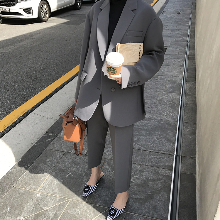 TACO 2018 thu đông phong cách mới chic blogger gió thả vai oversize áo khoác lửng nữ thời trang u40