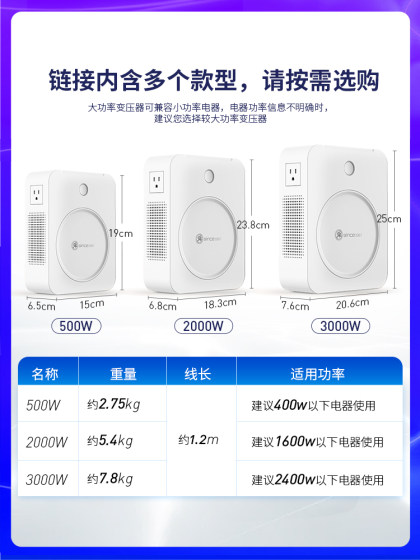 Shunhong 220v ~ 110v 변압기 110v ~ 220v 일본 100v 미국 120 전압 변환기 2000W