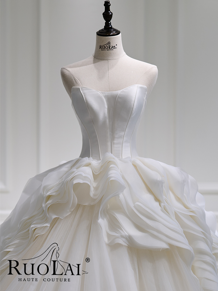 ruolai White tube top for bride, 2023 collection, suitable for teen, french style ruolai White tube top for bride, 2023 collection, suitable for teen, french style