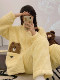 Coral Fleece Pajamas for Women, Winter 2025 New Style, Autumn Fleece-Lined and Thickened, Flannel Outerwear Homewear Set for Teenagers