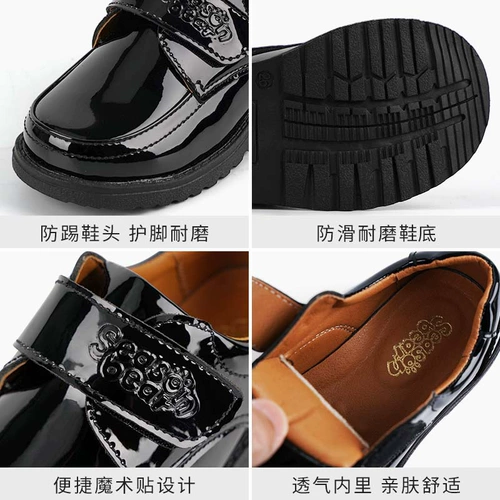 Детские туфли для кожаной обуви для мальчиков, черное платье в английском стиле, осенняя обувь, в британском стиле, подходит для подростков