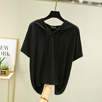 Modal T-shirt womens spring and summer new hooded short-sleeved T-shirt thin section outer wear loose bottoming shirt top
