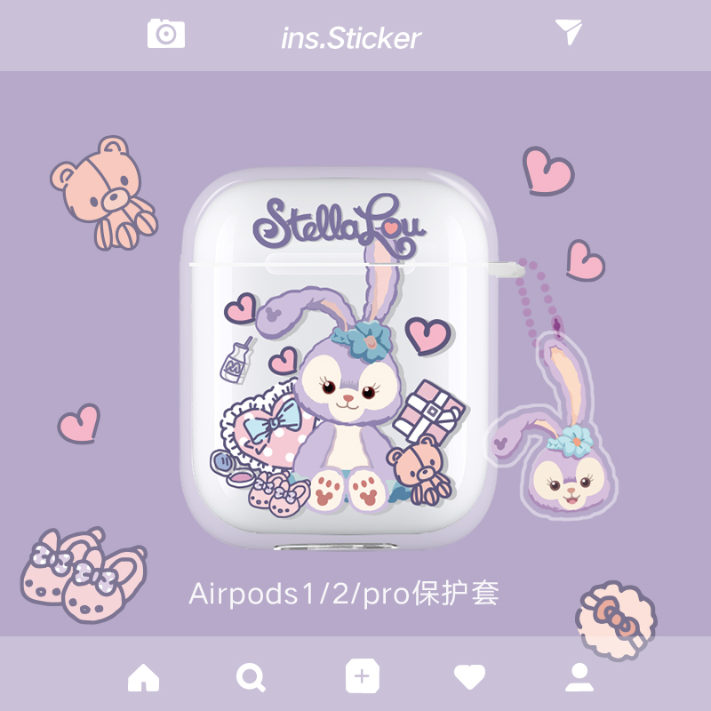 airpods1 2 generation 3 generation protective sleeves Apple pro headphone shell Female transparent soft silicone Cute Anti Fall Tu Rabbit