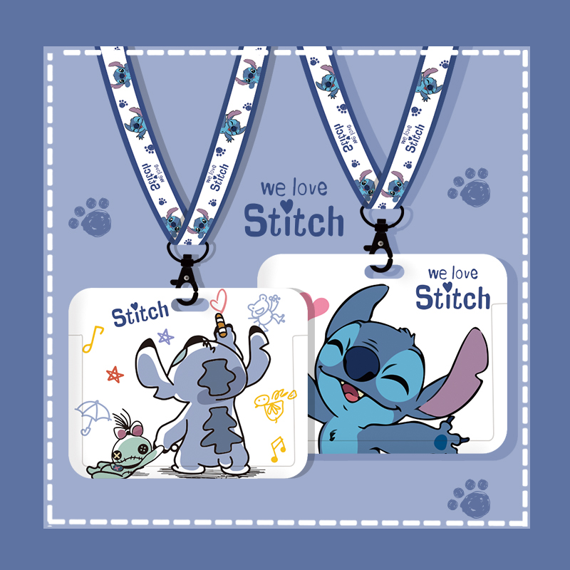 Horizontal version of campus card bus subway card sleeve with lanyard hanging neck pick-up kindergarten badge student embossed card sleeve