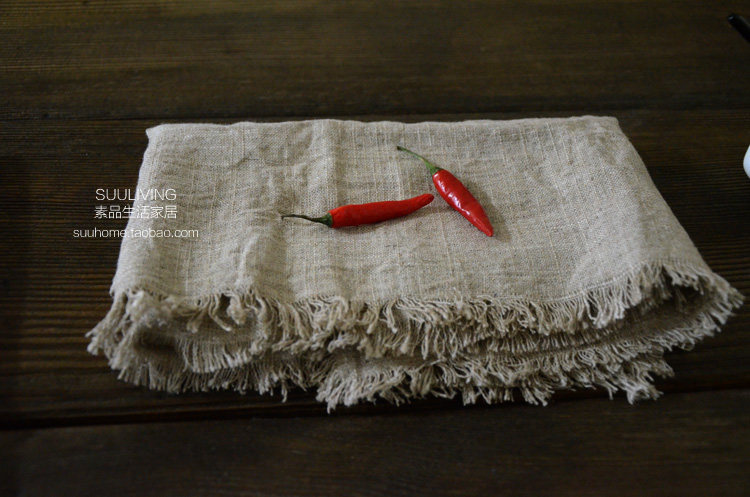 Retro Countryside Linen Cotton Linen Fluo Suo Side Gourmet Food Photo Dining Mat Napkin Fabric Gebouge Art Decor