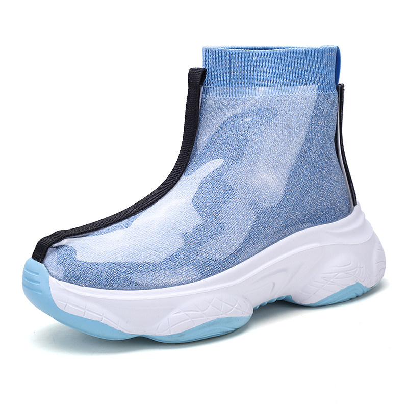 Internet celebrity ins daddy style thick-soled women's rain boots Korean big brand fashion rain boots women's outerwear mid-tube beautiful transparent