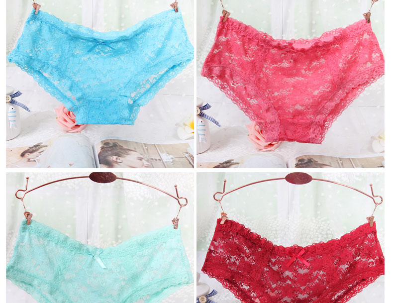 Ruizi Lai Shi mùa hè cô gái sexy ren trong suốt đồ lót liền mạch quần thấp eo tam giác bị rò rỉ đồ lót quần lót su nam