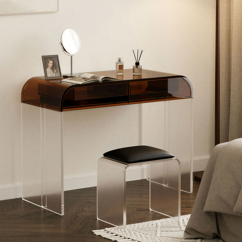Acrylic Dressing Table with a Light Luxury and High-End Feel, Master Bedroom Vanity Desk, Desk Integrated, Minimalist Bedroom Dressing Table, New Model