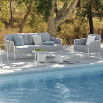 Nordic Outdoor Rattan Weave Sofa Combined Villa Outdoor Patio Double Open-air Garden Casual Rattan Furniture furniture