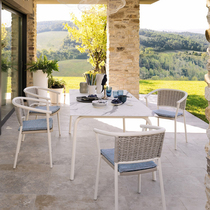 Outdoor rattan chair sofa tea table three sets combination balcony small table and chairs patio outdoor rattan furniture garden furniture aluminium