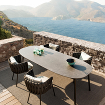 Outdoor dining table and chairs Composition Leisure knitted rattan chair Single double hotel outdoor patio open garden waterproof three sets