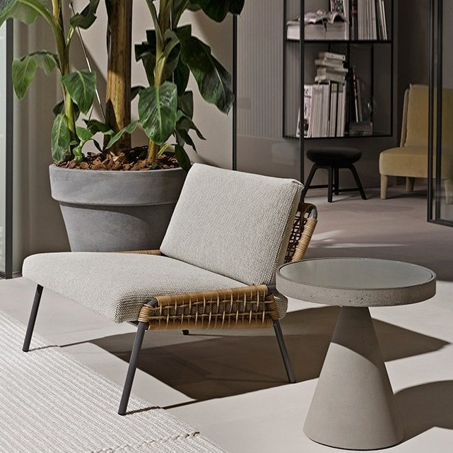 Nordic outdoor leisure courtyard rattan hotel table and chair one table and one chair combination rattan chair homestay three-piece set of teng chairs