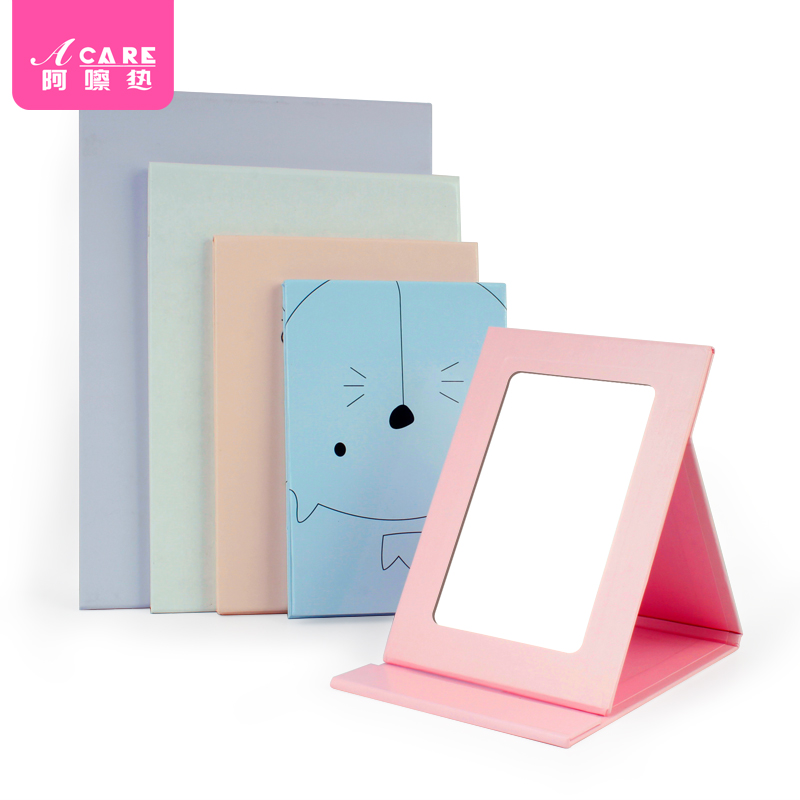 Small mirror portable simple cute folding dorm student desktop desktop clamshell net red model large makeup mirror