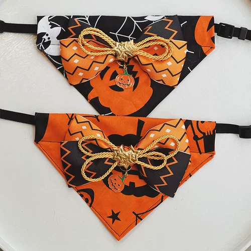 Слюнявчик с бантиком, регулируемый шарф, xэллоуин