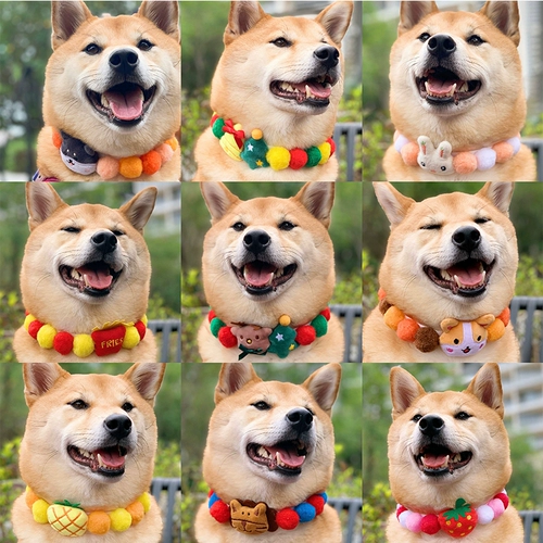Хэллоуин Новый год рождественский весенний фестиваль мультфильм мяч Ball Cat Dog Pet Рождество Тедди Шиба Ину воротник с регулировкой