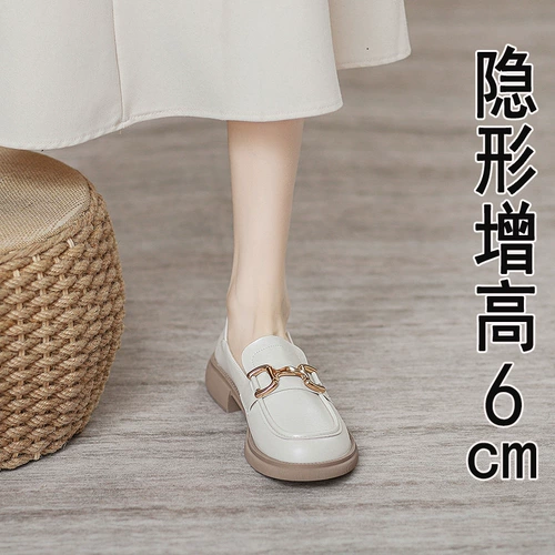 Высокая обувь для кожаной обуви, летние туфли, лоферы на платформе, 2024 года