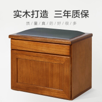 Solid wood shoe cabinet type shoe stool Simple modern multi-functional storage storage stool door shoe rack shoe stool