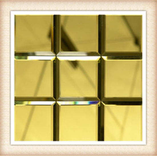 Art Glass Background Wall Golden Mirror Dining Room Dining - room Film and TV Living Room Golden Mirror Slope