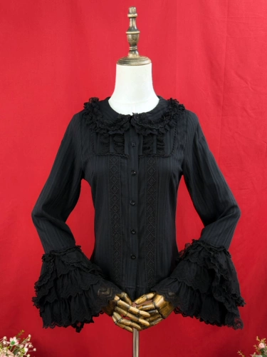 Оригинальный осенний лонгслив, рубашка, милая кукла, стиль Лолита, кукольный воротник