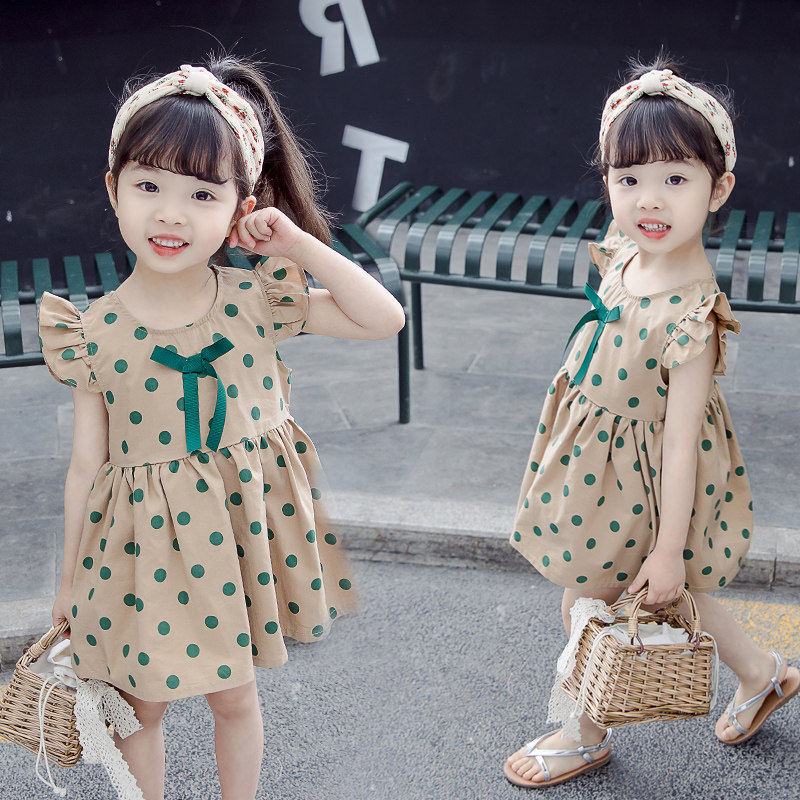 South Korean girl's foreign dress 2021 new female baby summer dress princess dresses women's 1-6-year-old foreign dress