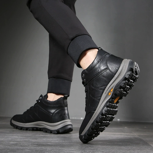 Зимняя обувь, утепленные удерживающие тепло нескользящие высокие туфли для кожаной обуви, коллекция 2023