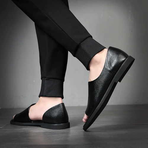 Летние сандалии, дышащая пляжная обувь для отдыха, из натуральной кожи