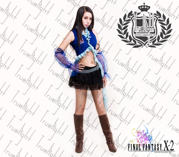 真人實拍白夜之城太空戰士ffx 2 Yuna尤娜cosplay蓮恩歌姬裝定做