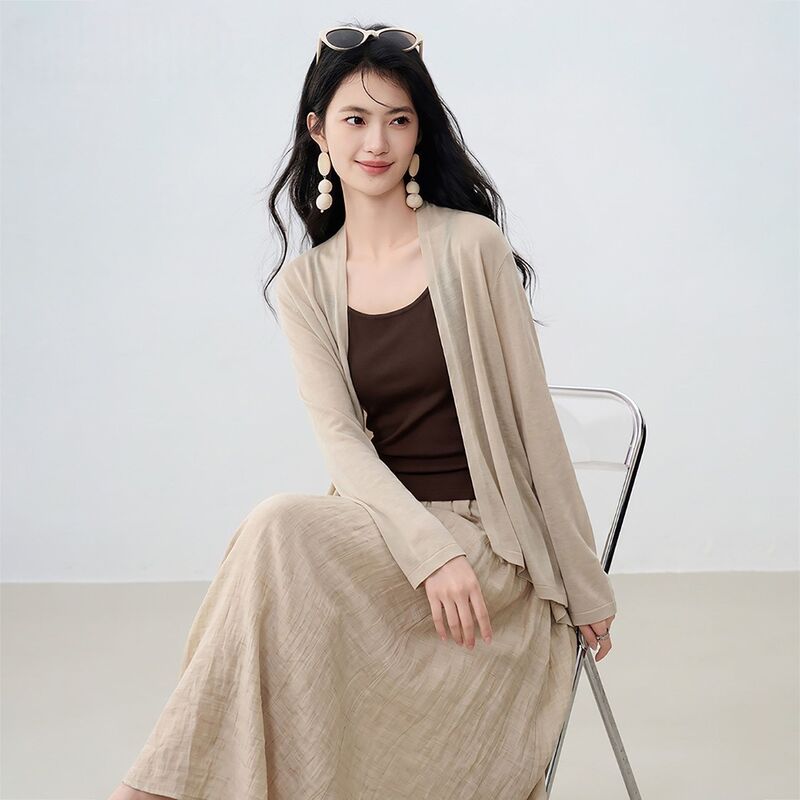 Women's Dress 2026 New Summer Style Elegant and Sophisticated Petite Strap Dress with Cardigan Three-Piece Set Women's Dress 2026 New Summer Style Elegant and Sophisticated Petite Strap Dress with Cardigan Three-Piece Set