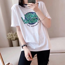 MCQM1232021 summer new Korean letter circle printing small loose Joker round neck short sleeve cotton t tide