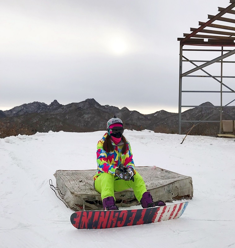 Ski suit women's suit winter thickened warm windproof waterproof breathable single and double board ski pants