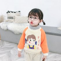 Girls clothes plus velvet thickened foreign-style childrens warm coat 2020 winter New Baby Childrens coat Korean version
