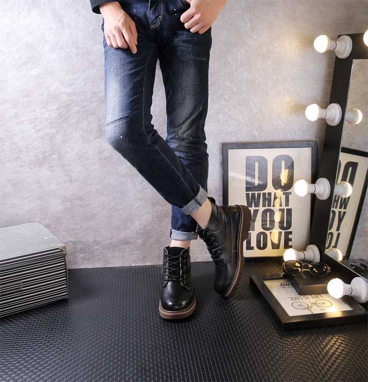 Martens, трендовые короткие сапоги, мужские ретро кожаные ботинки в английском стиле, для влюбленных 