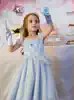 EYAS frozen dress dress Princess Aisha puffy yarn June 1 Children's Day Little Girl dress dress
