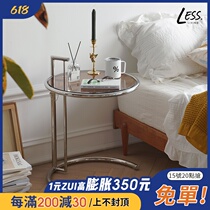 less living creative medieval tea table small family type tempered glass ins liftable living-room stainless steel edge a few