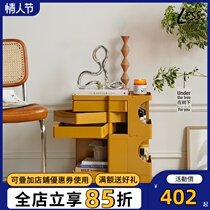 ins net red containing cabinet vintage guest hall furniture Nordic 360 rotary bed head cabinet with wheels moving small cart