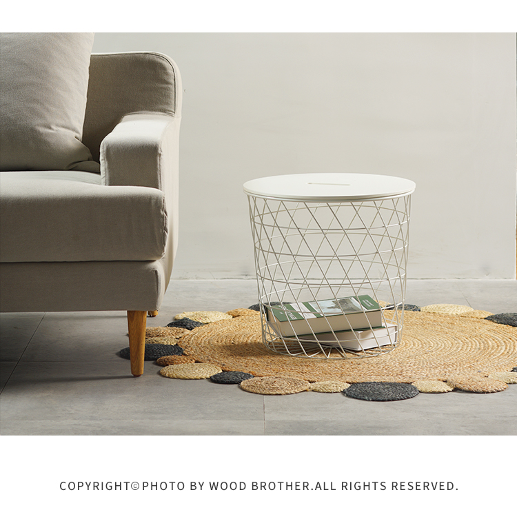 Sofa Bắc Âu tròn nhỏ căn hộ phòng khách thiết kế nội thất công nghiệp gió rèn sắt tròn hiện đại tối giản bàn cà phê - Bàn trà bàn ghế gỗ phòng khách