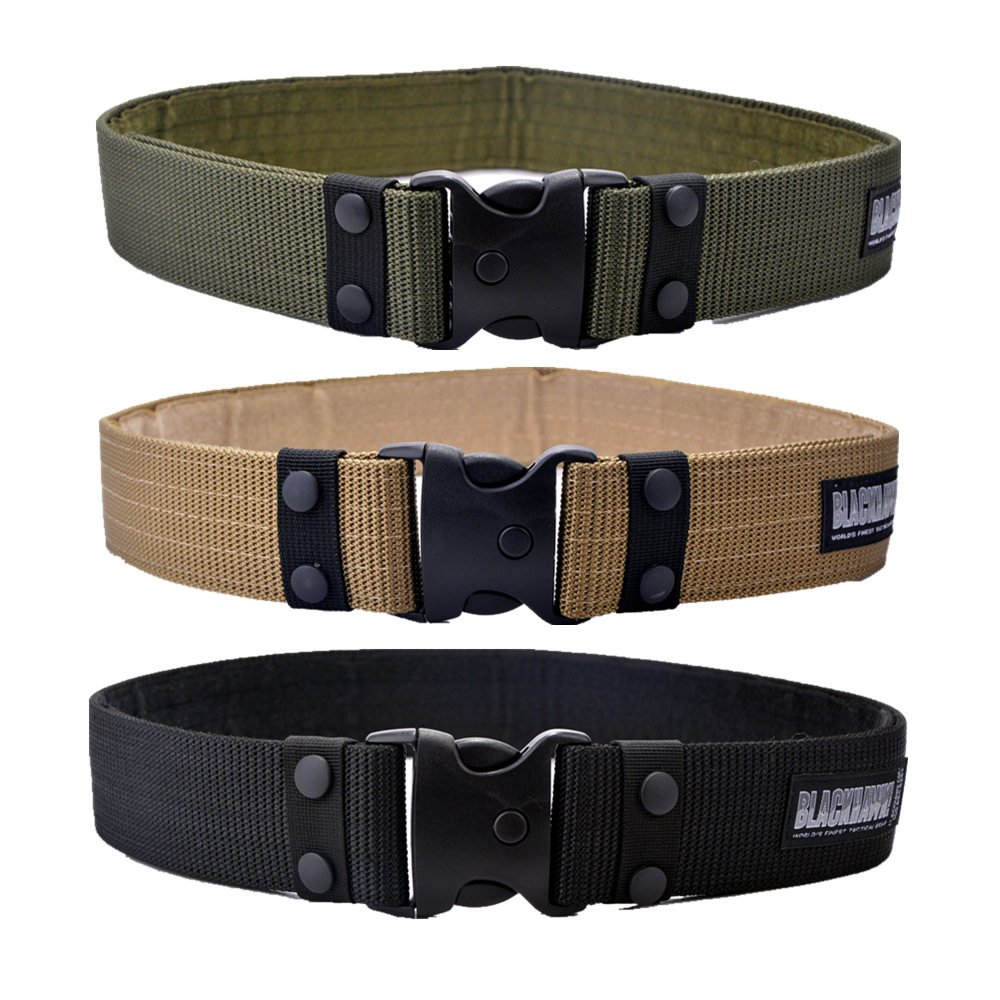 External belt Army fan Canvas Military Training Armed S Belt Belt for Training Black Hawk Tactics Overalls Outdoor Belt Strap